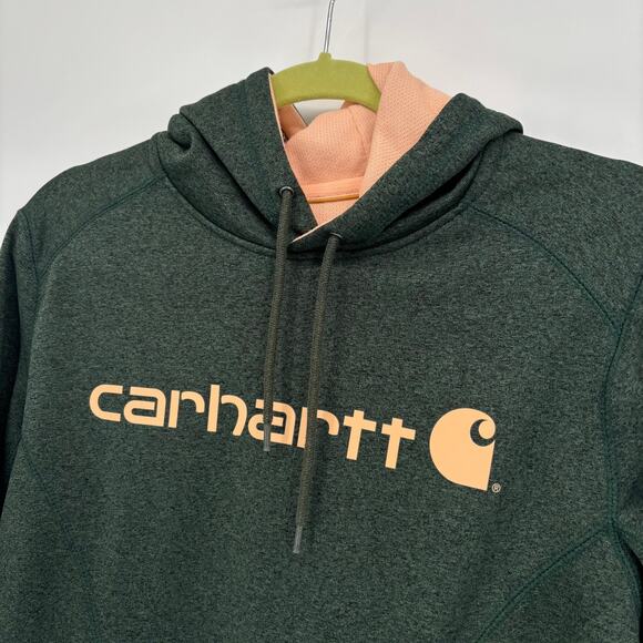 Carhartt Force Extremes Signature Graphic Hoodie Hooded Sweatshirt Women M Green - Picture 3 of 6